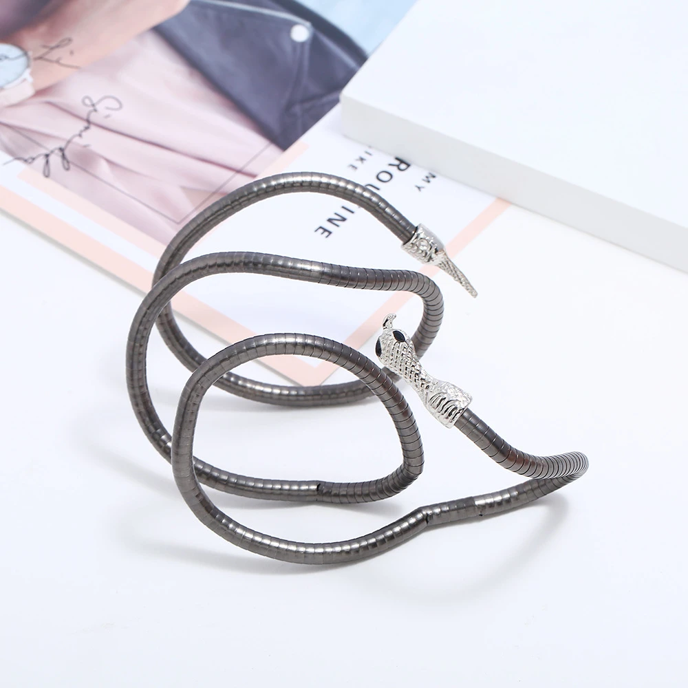 

Gothic Punk Snake Bracelet Bangles For Women Hyperbole Vintage Bangles Charm Ethnic Bracelets Femme Jewelry Hallyday Gift