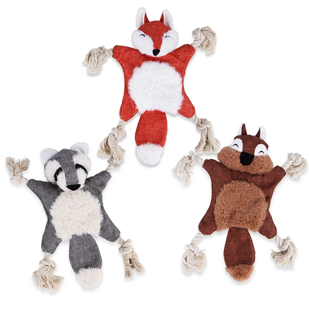 

Забавные игрушки для собак прочная плюшевая ткань с изображением лисички, Белочки, медведь звучание писк питомца собаки игрушки для чистки ...