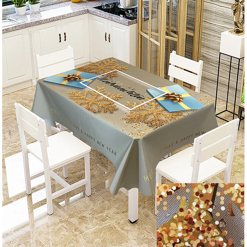Креативный рисунок водоотталкивающая скатерть Рождественская