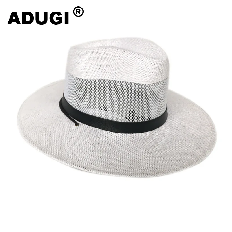 Сетчатая шляпа ADUGI Мужская Солнцезащитная с поясом Джазовый Топ летняя дышащая