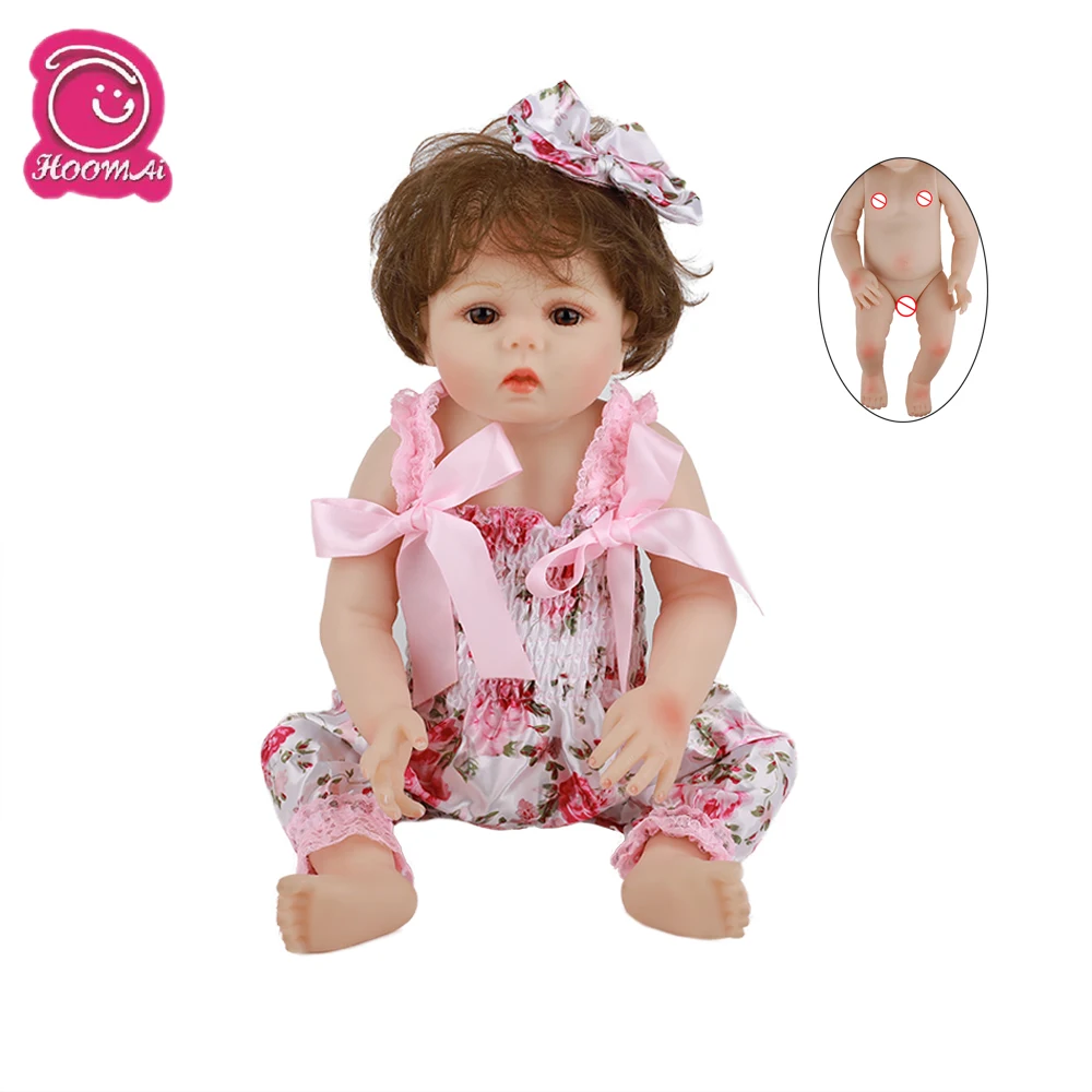 

Hoomai Realistic Newborn Baby curly hair 18 '' Full Silicone Body Lifelike Bebe Reborn Dolls For Children Birthday Gift Toy