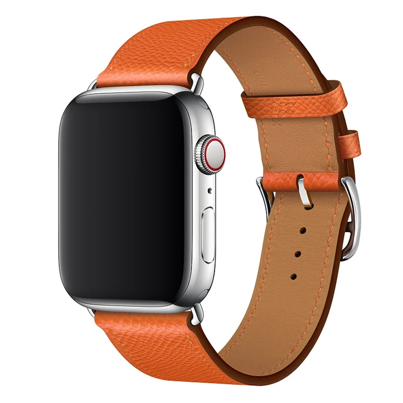 Ремешок кожаный для Apple watch band 4 5 44 мм 40 браслет из натуральной кожи iWatch 38 42 3 2 1