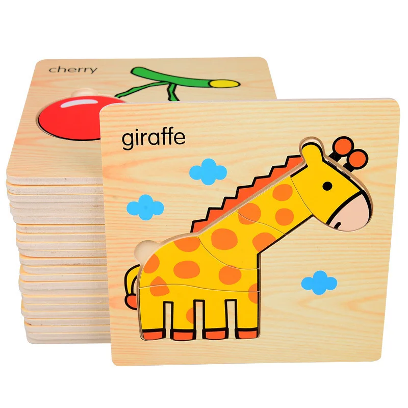 

Cartoon 3D Puzzle Jigsaw Wooden Toys For Children Cute Animal Traffic Puzzles Intelligence Kids Baby Early Educational Toys