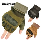 Уличные жесткие мотоциклетные перчатки без пальцев для мотокросса, военные тактические перчатки для охоты, велоспорта, защитные перчатки на половину пальца