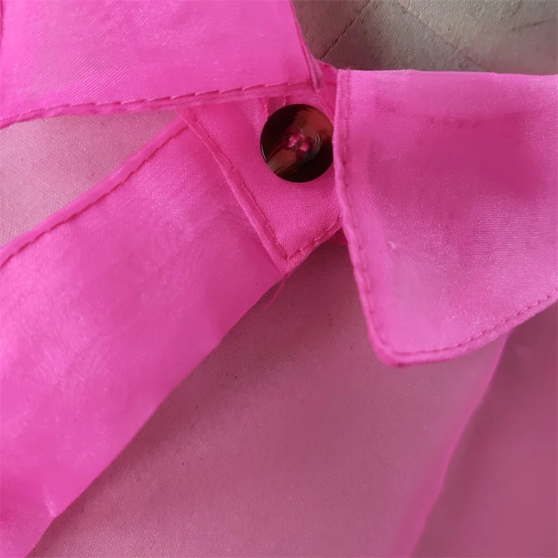 Женская прозрачная блузка из тонкой тюли элегантная Дамская с