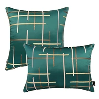 45cm stripe gold geometry pillowcase european style sofa cushion cover home decorative short plush pillow cover cushion bed car