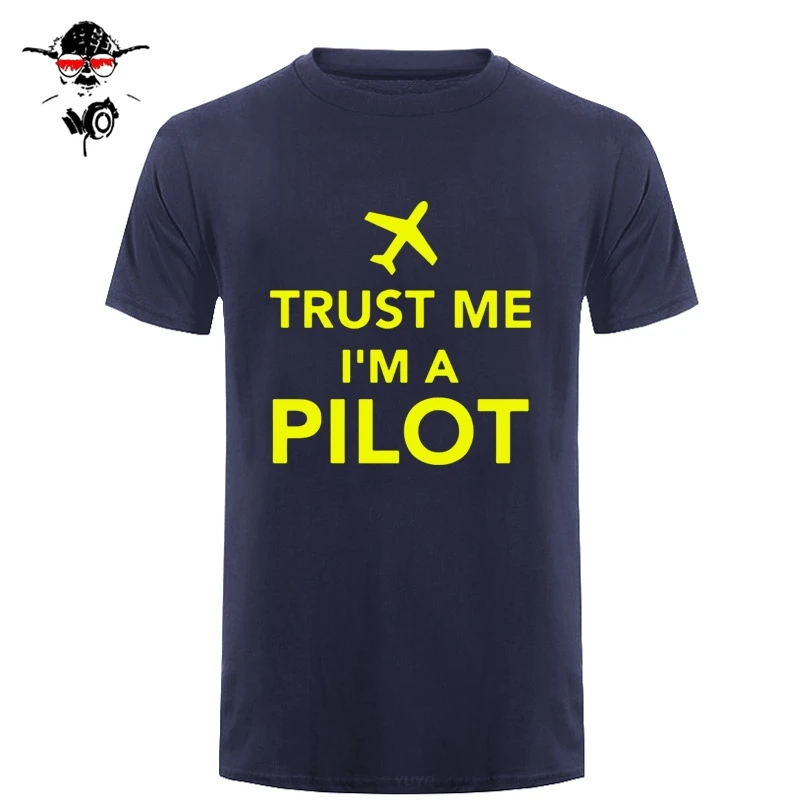 Летняя мужская футболка с принтом самолета trust me l am a pilot Новое поступление
