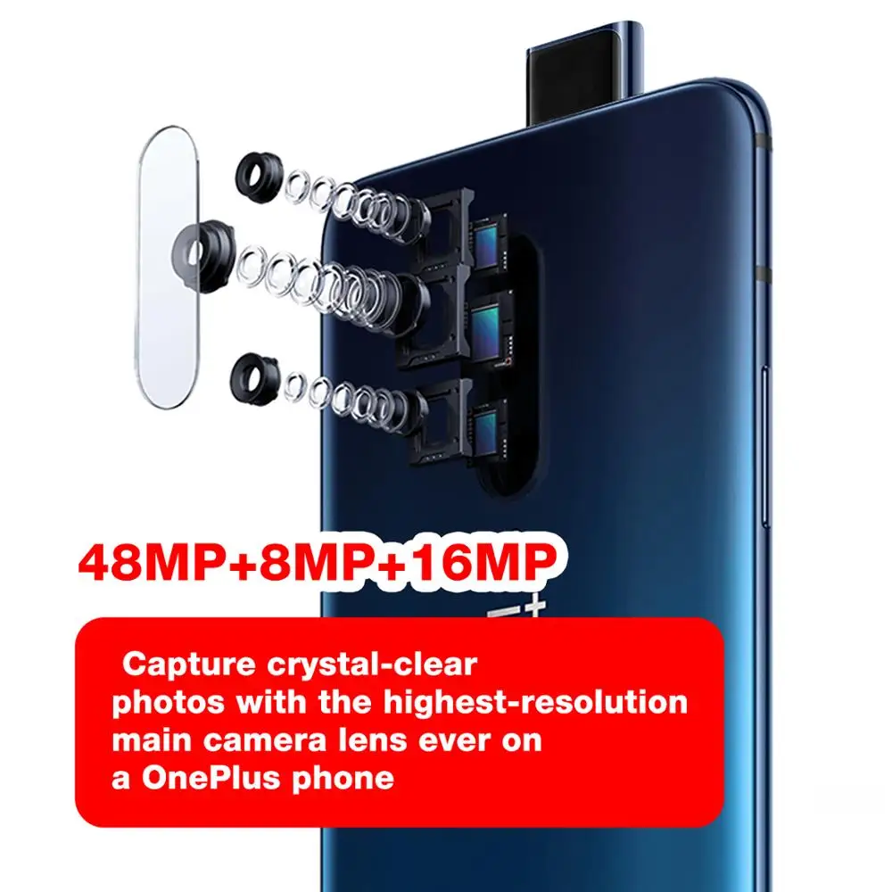 Чехол из ПВХ для OnePlus 7 Pro 6/8/12G Оперативная память 128/256G Встроенная память глобальная версия FULID AMOLED 6,6" Snapdragon 855 48MP Камера Warp заряжайте 30 UFS 3,0 чехол для телефона