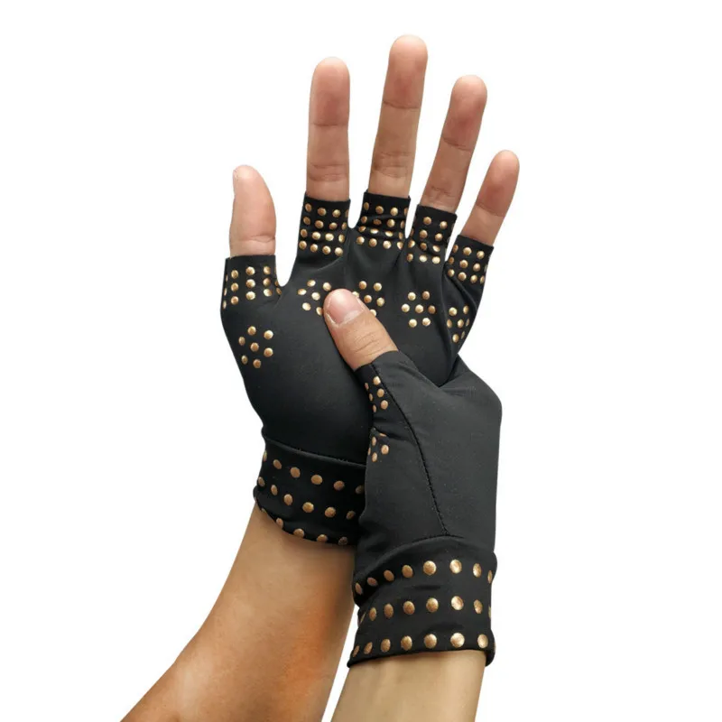 

Compression Arthritis Hand Compression Gloves Half Finger Anti Slip Point Therapy Gloves Sports Running Carpal Tunnel Relief
