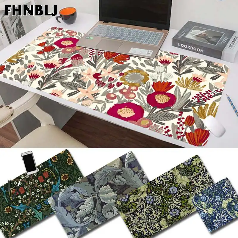 

FHNBLJ Jasmine Vintage Ornament Illustration Painting William Morris Laptop Mouse Pad Size For Large Edge Locking Keyboard Pad