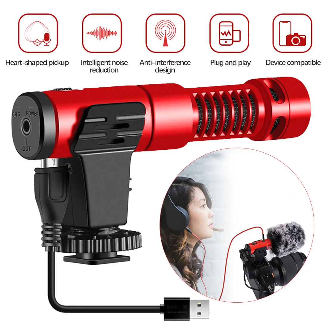 Stereo Camcorder Microphone DSLR Camera Microfone Digital Video Recording 3.5mm Audio Plug Professional | Электроника