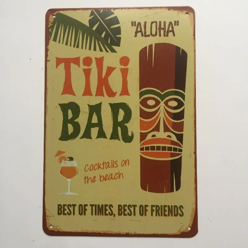 [Luckyaboy]Martini Mojito Cocktail Vintage Tin Signs Wall Plaque Custom Metal Painting Antique Gift home bar Pub Decor AL035 - Цвет: 1