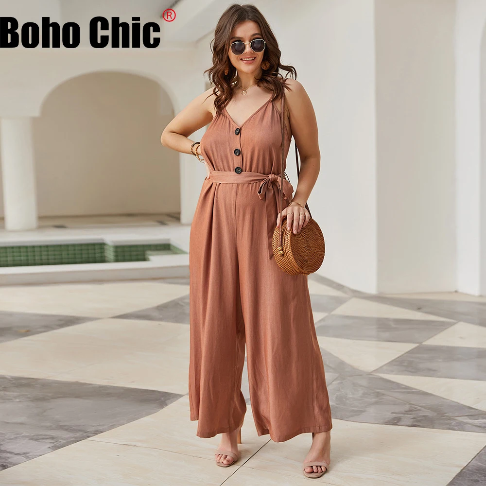 

Boho Chic размера плюс комбинезон однотонные Цвет топ на пуговицах с воротником-хомутом для маленьких девочек Одна деталь Обёрточная бумага пл...