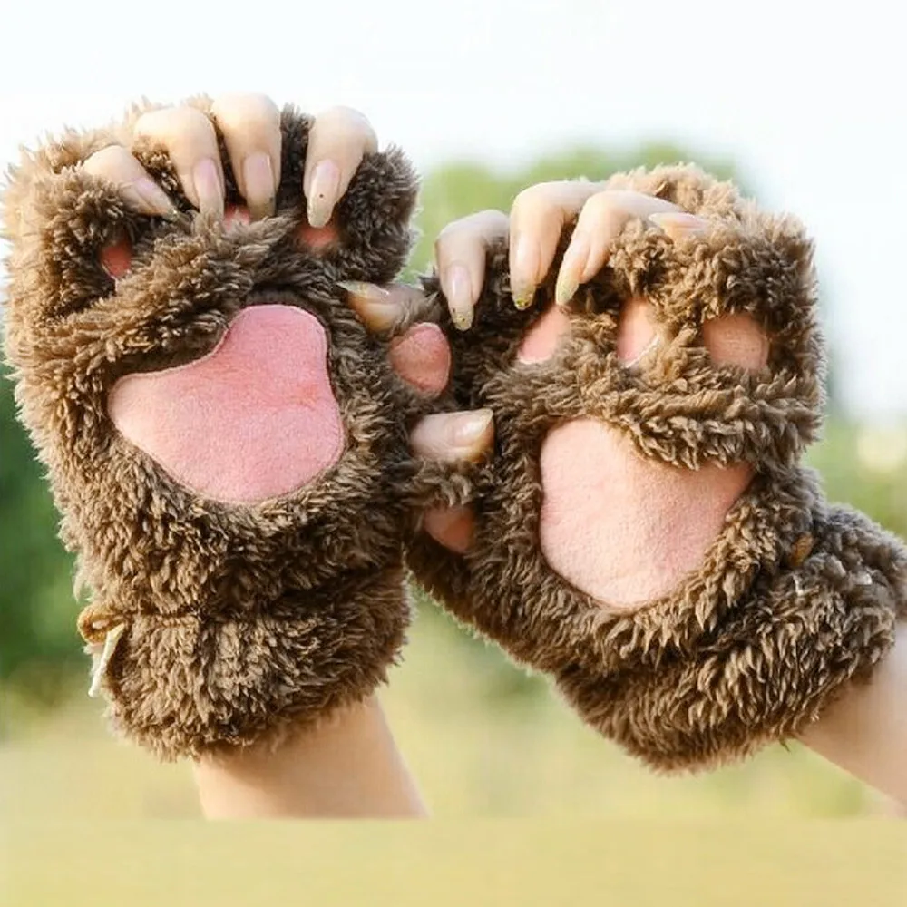 

New Fashion Women Winter Gloves Wrist Arm Warmer Knitted Long Fingerless Female Gloves Mitten Half Finger