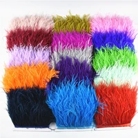 5meter real ostrich feather trims height 10 15cm ostrich feather ribbon feathers for crafts skirtcostume accessories decoration