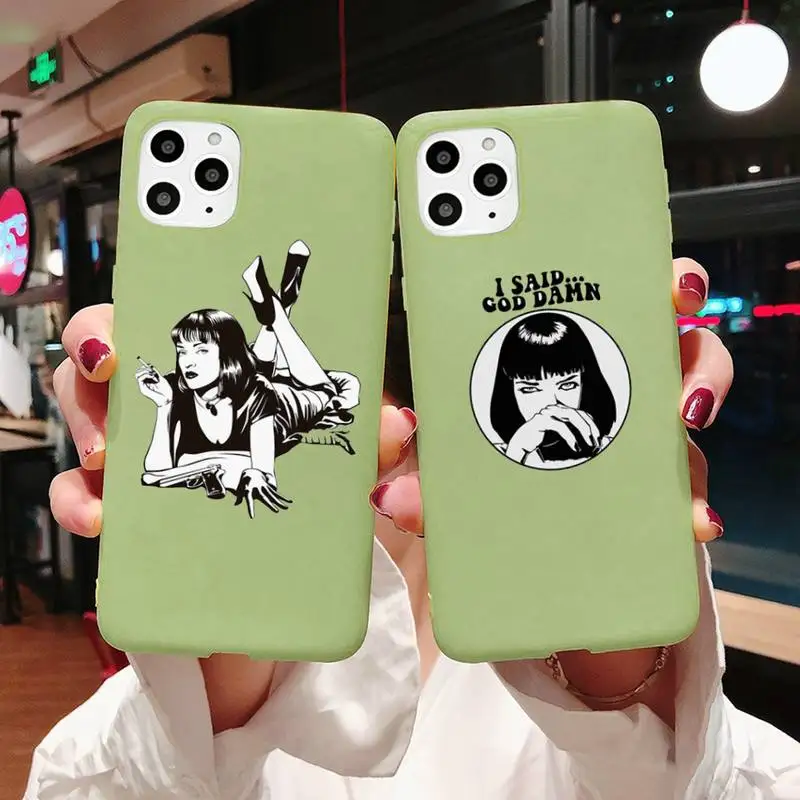 

Greatest movie ever made Pulp Fiction Phone Case Candy Color for iPhone 11 12 mini pro XS MAX 8 7 6 6S Plus X 5S SE 2020 XR