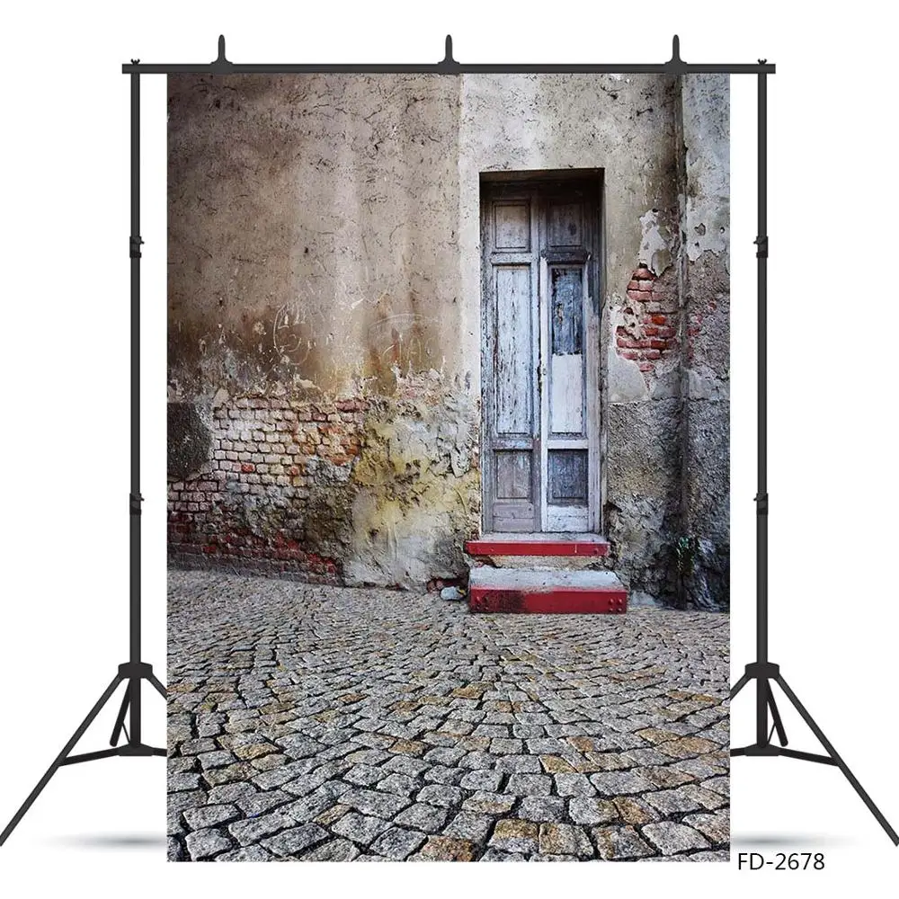 

Grunge Peeling Wall Old Door Scenery Portrait Children Young Photography Background Photographic Backdrops For Photo Studio Prop
