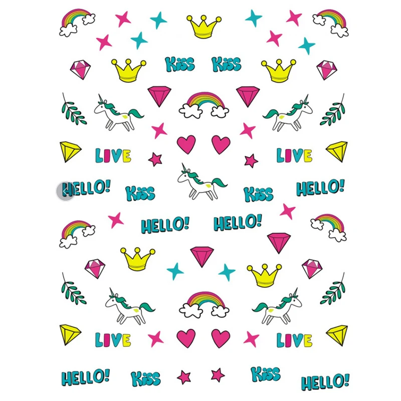 12pcs Multi-style Nail Stickers Daisy Butterfly Rainbow Flower Manicure Sticker Set DIY Nail Art Decal Colorful Nail Art Sticker