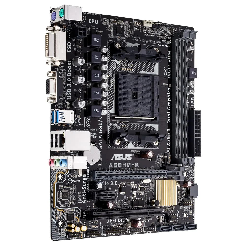 ASUS материнская плата Совершенно новый оригинал A68HM K amd разъем FM2 + Athlon 2xDDR3 4xsata ssd DVI