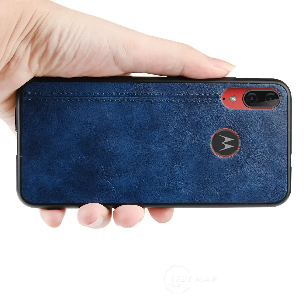 Задний Чехол для Motorola Moto E6 Plus TPU + чехол телефона из искусственной кожи Poker E6S MotoE6