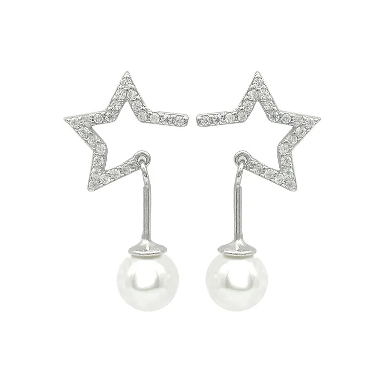 Женские серьги подвески из серебра 925 пробы с жемчугом|Серьги-подвески| |