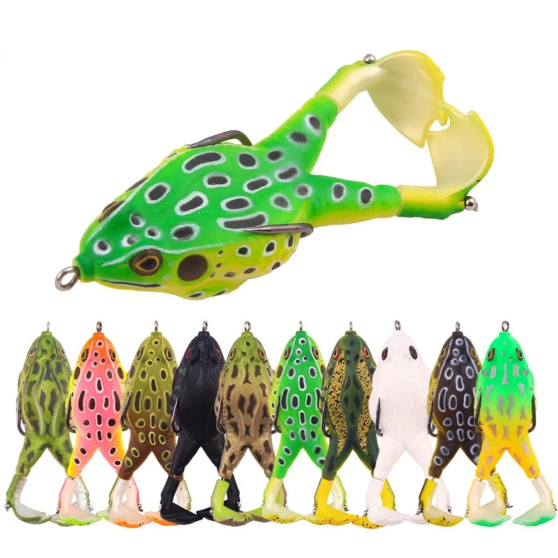 

1pcs Double Propeller Frog Soft Baits Shad Soft Lure Jigging Fishing Lure Bait Prop Catfish Silicone Artificial Wobblers