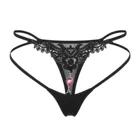 Женские кружевные однотонные трусики с открытой промежностью, с бантом