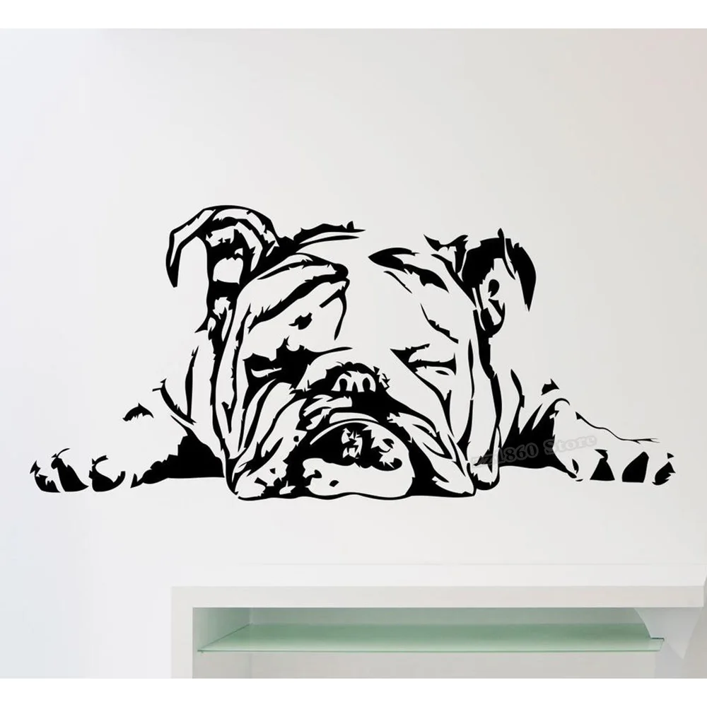 

English Bulldog Wall Sticker Dog Mural Animal Pets Vinyl Wall Decal Home Kids Baby Room Decor Design Art Decoration Mural B994