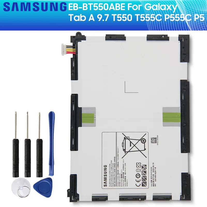 Оригинальный аккумулятор SAMSUNG EB-BT550ABE EB-BT550ABA для Samsung GALAXY Tab A 9 7 T550 T555C P555C P550 6000 мАч |