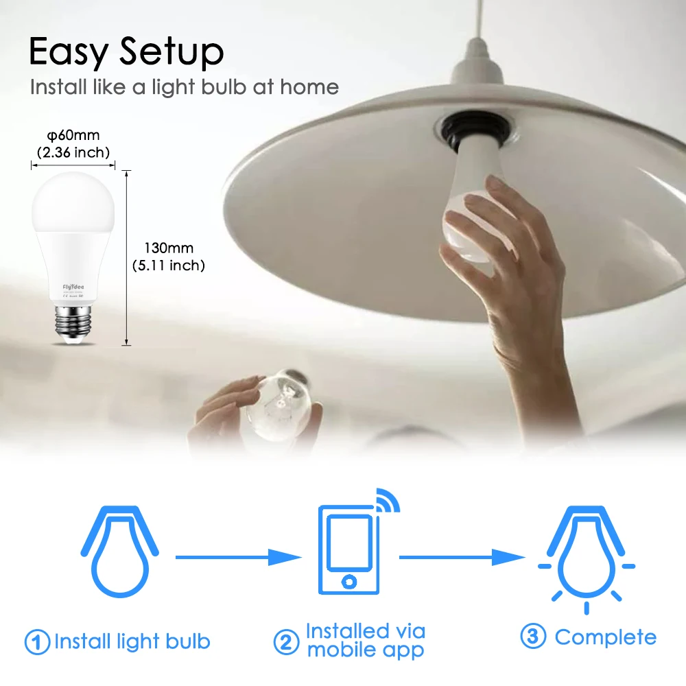 100W эквивалент E27 Smart WiFi светодиодный светильник лампа меняющая цвет семейный