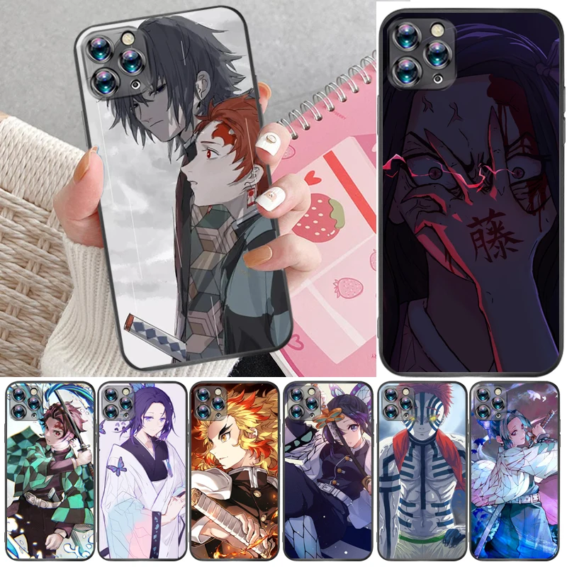 

Demon Slayer Kamado Nezuko Kimetsu No Yaiba Kamado Tanjirou Agatsuma Zenitsu Phone Case For iPhone 12 Pro Max SE 2020 Funda