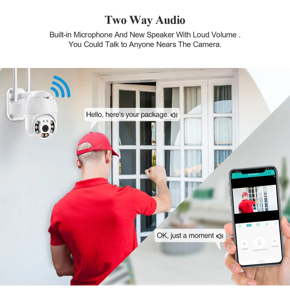 IP-камера Techage HD 5 МП Wi-Fi 3 Мп PTZ | Безопасность и защита