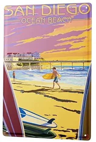 

Tin Sign Decor Plaques Wanderlust City San Diego United States