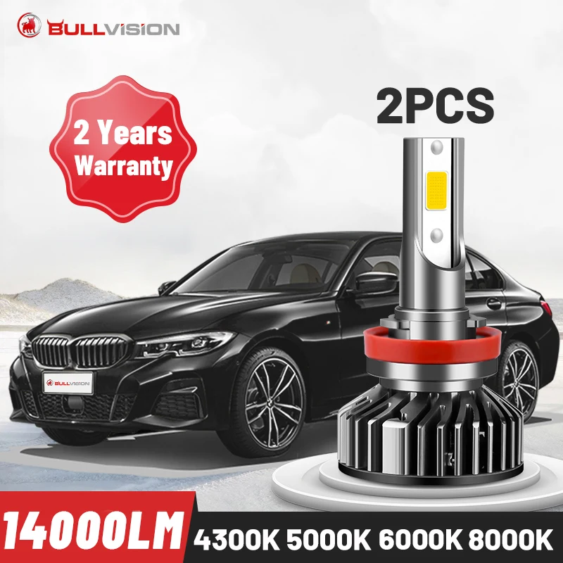 Супер светодиодные противотуманные фары H11 H4 Лампа Turbo для автомобиля 4300K 6000K H7 HB3