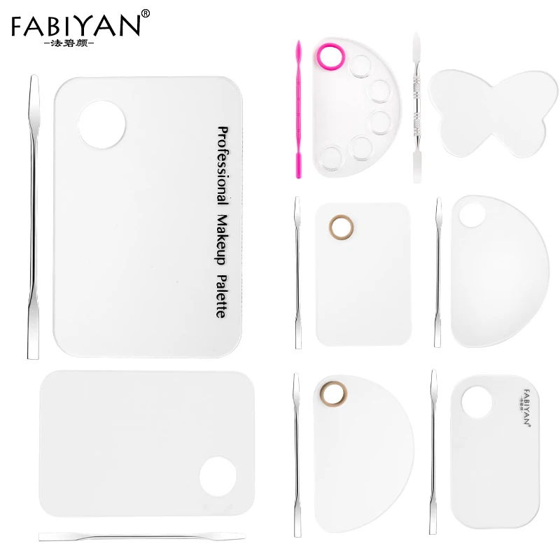 Набор акриловая палитра шпатель из нержавеющей стали стержень крем для макияжа