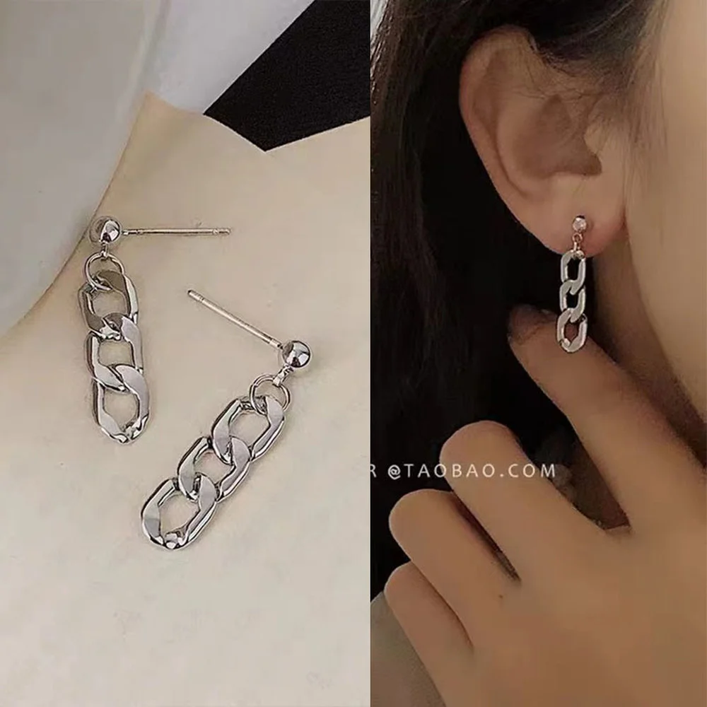 

New Earings Fashion Jewelry 2021 Trend Chain Earrings Studs For Women Personality Brief Paragraph Grunge Jewelry Wholesale
