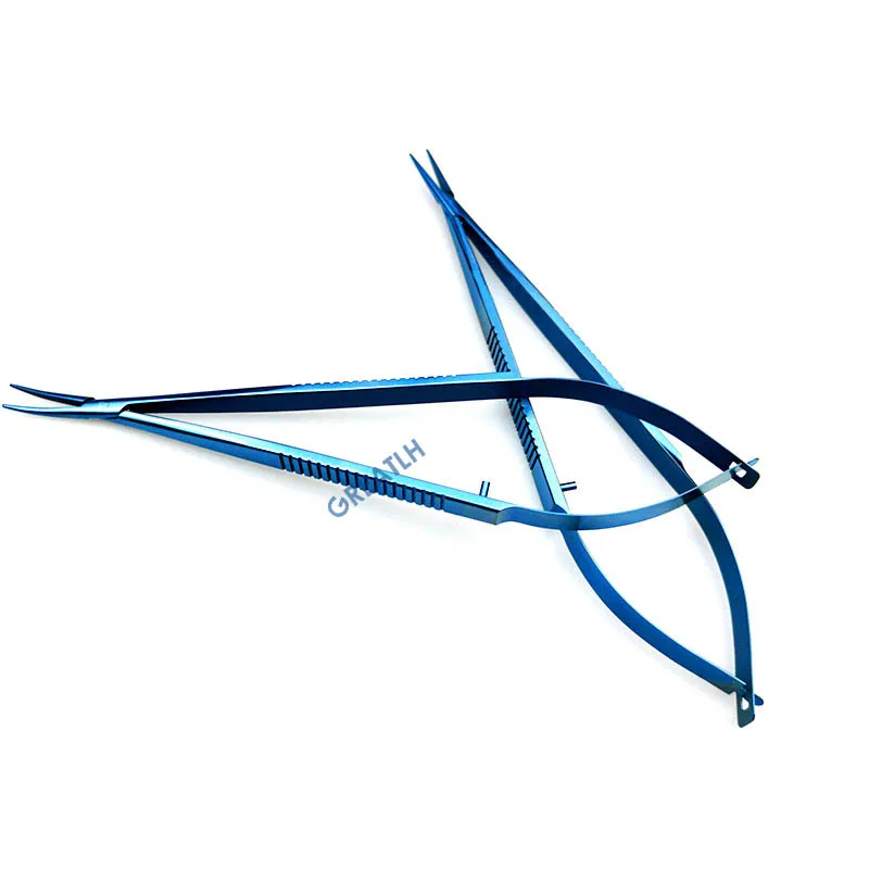 

14cm Titanium Ophthalmic Needle Holder with Lock Forceps Veterinary Ophthalmic Tweezers Eye Instrument