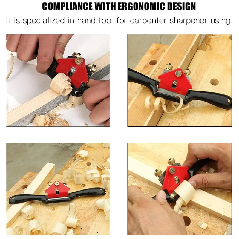 

Adjustable SpokeShave with Flat Base and Metal Blade Wood Working Wood Craft Hand Tool with 6 PCS Planer Blade