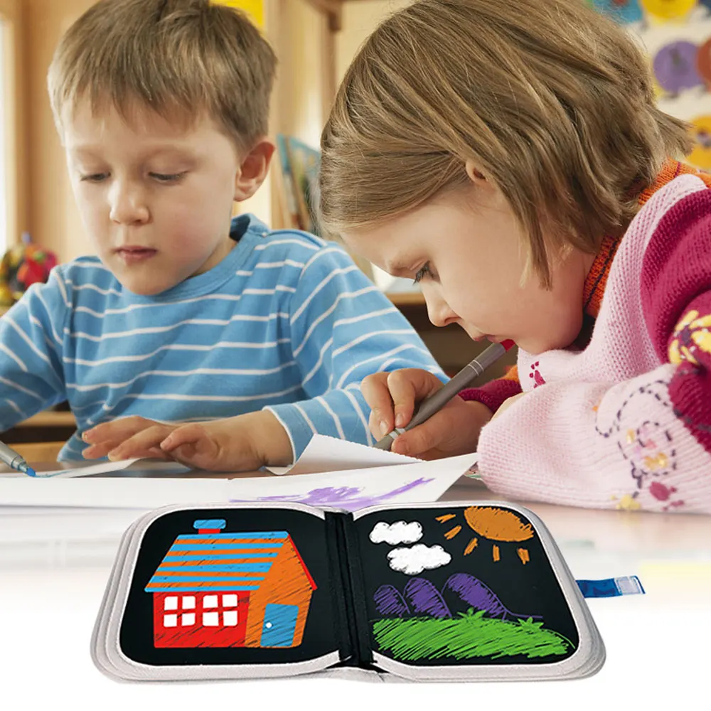 1 комплект Портативный со стирающимися чернилами рисунок Книга Мягкий мел доска