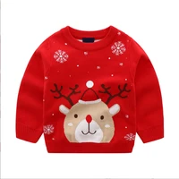 Baby Christmas Sweaters Winter Reindeer Knitted Newborn Boys Girls Vest Pullover Autumn Sleeveless Toddler Kids Knitwear Clothes