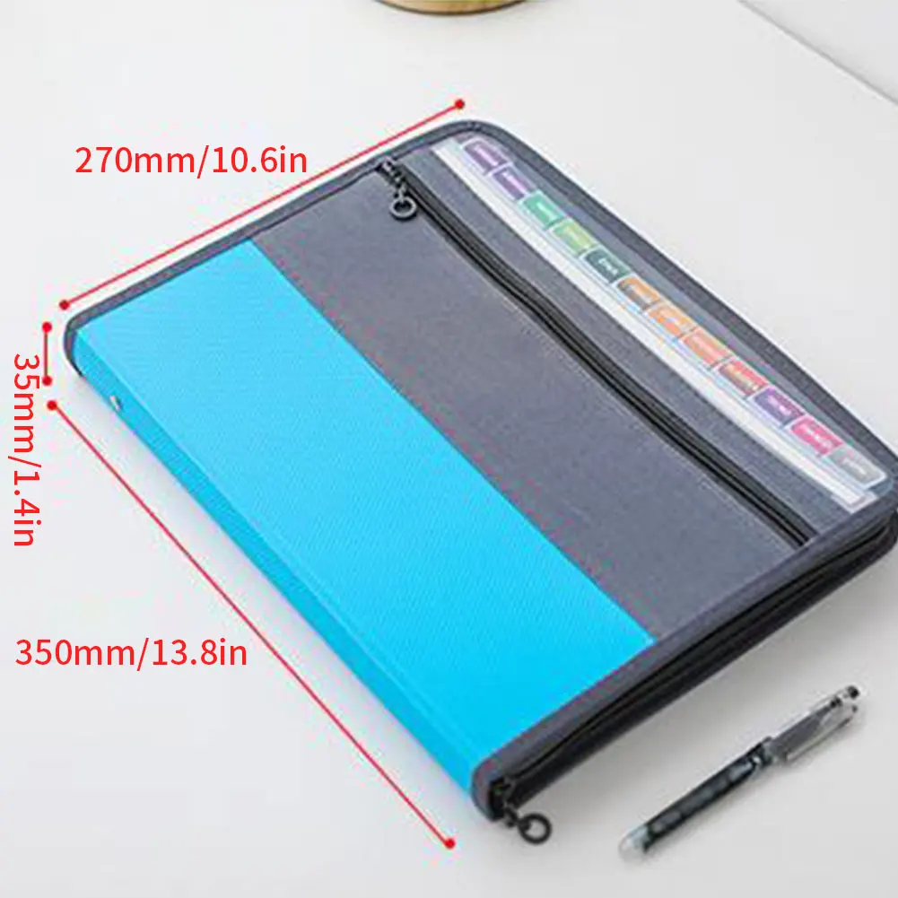 

Waterproof A4 File Bag Organizer Data Book Document Large Capacity File Pouch Bill Folder Holder Portfolio Office Stationery