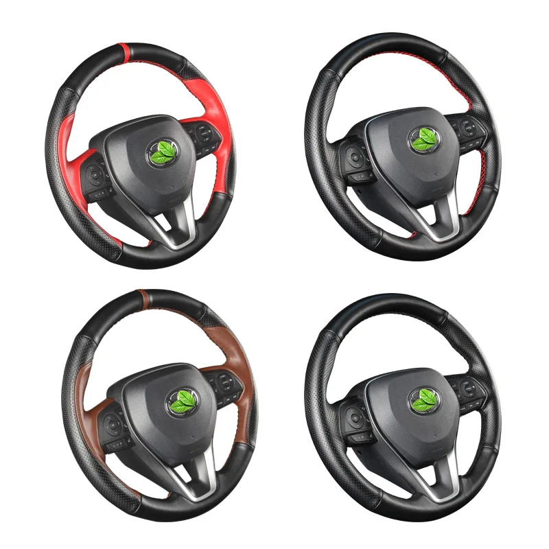 

For Toyota 2020 RAV4 hand-stitched leather steering wheel cover wear-resistant Grip Cover Sweat absorption Car Accessories