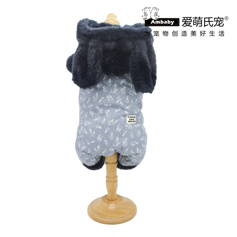 Ambaby осенне-зимняя одежда для домашних животных с капюшоном 4 брюки с широкими штанинами Теплый Собака Куртки Одежда с принтом в виде собак для маленьких собак средних и больших размеров, Размеры Домашние животные, собаки и кошки