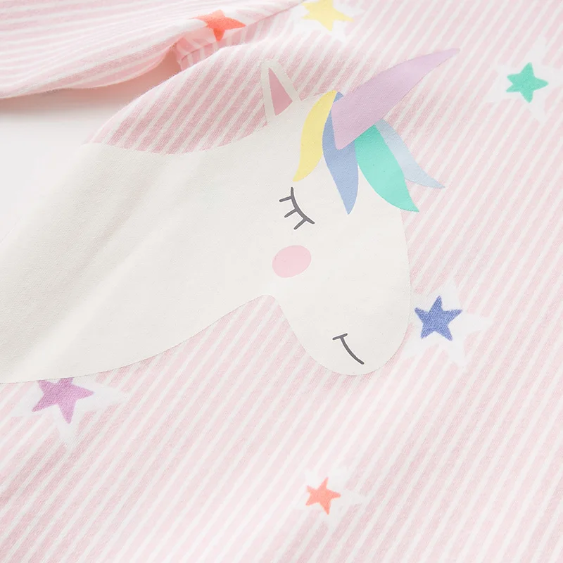 Dave bella/DB12187 осенняя пижама для девочек с мультяшным рисунком полосатая