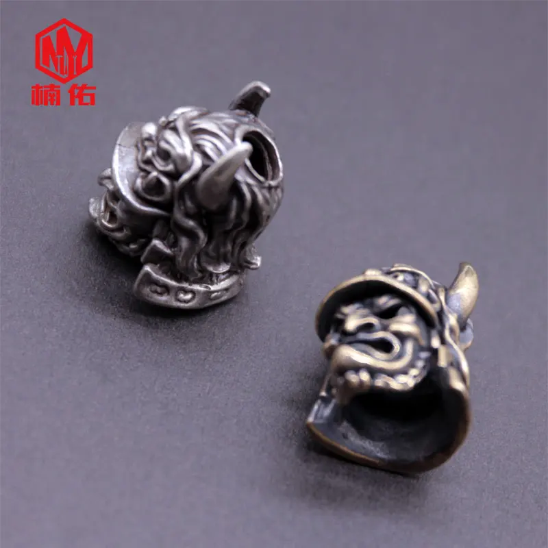 

1PC Viking Warrior Retro Brass Copper Oxide EDC Paracord Beads Umbrella Rope Cord Lanyard Pendants Knife Beads Accessories