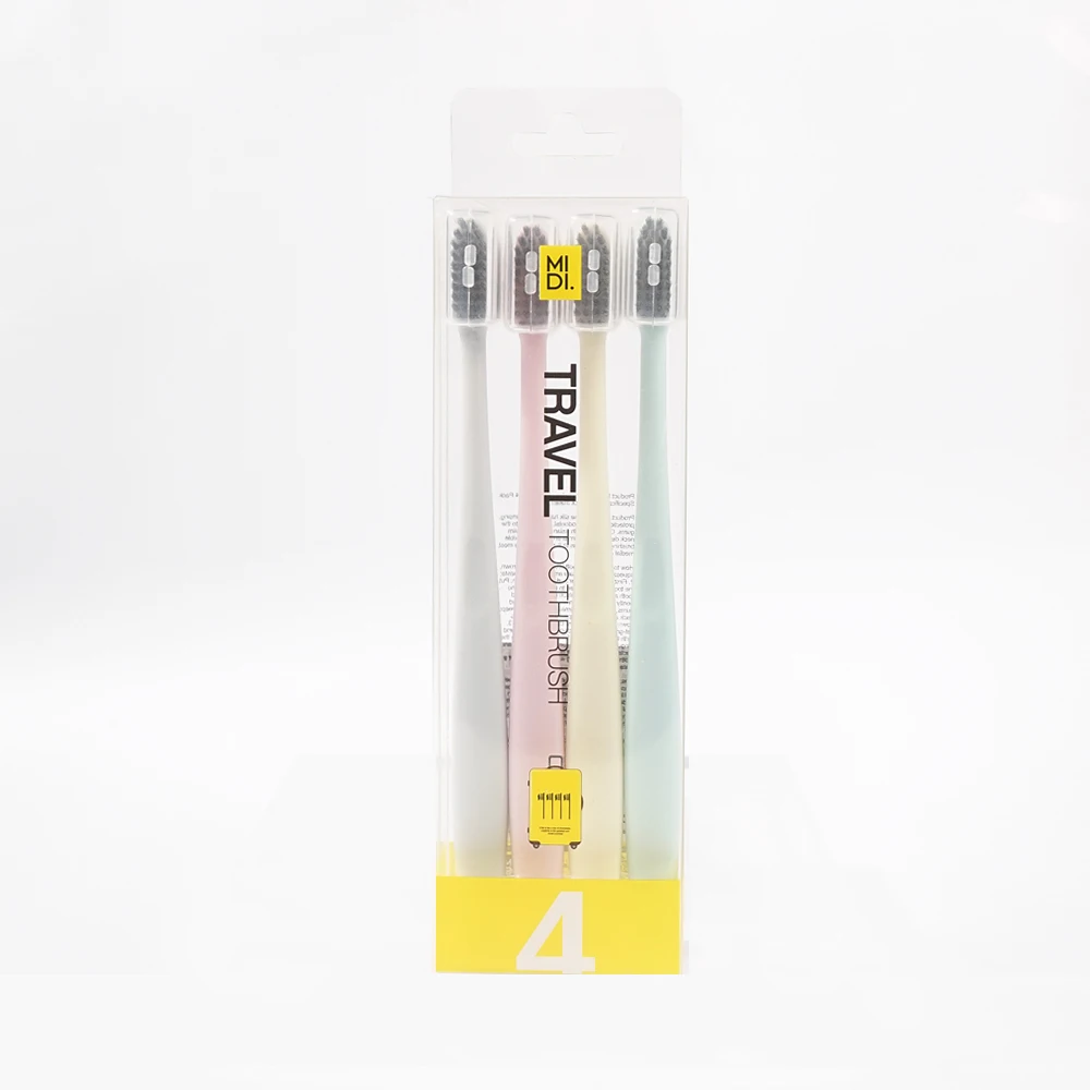 

4Pcs/Set Adult Travel Home Soft Toothbrush Environmental Ultra-fine Soft Health Tooth brush For Oral Care Teeth Cleaning