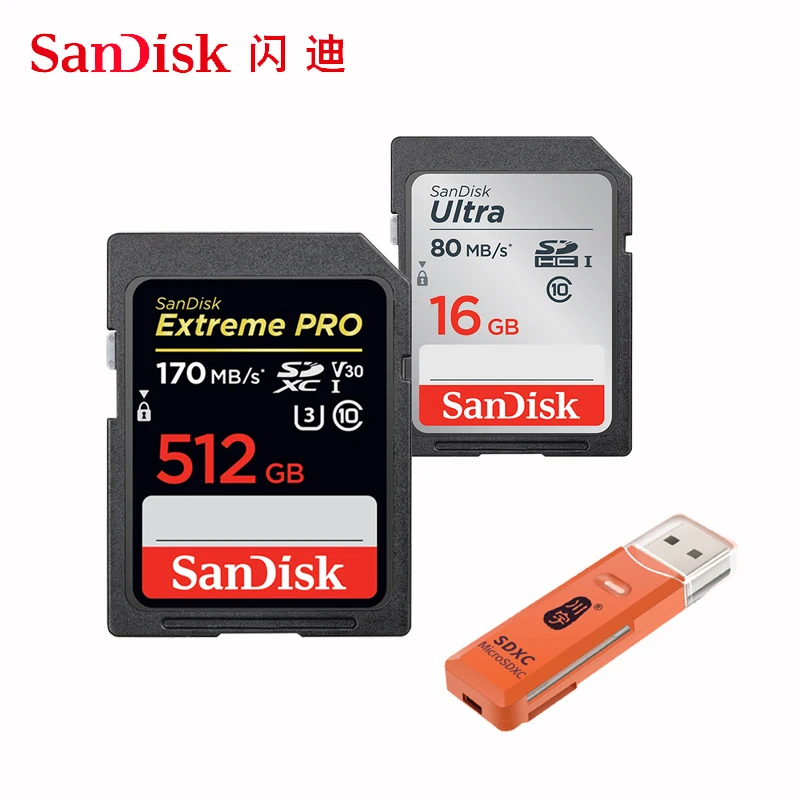 Карта памяти SanDisk Extreme Pro/Ultra SD 32 ГБ 128 64 256 512 16 U3/U1 флеш-карта карта SDXC SDHC | Компьютеры
