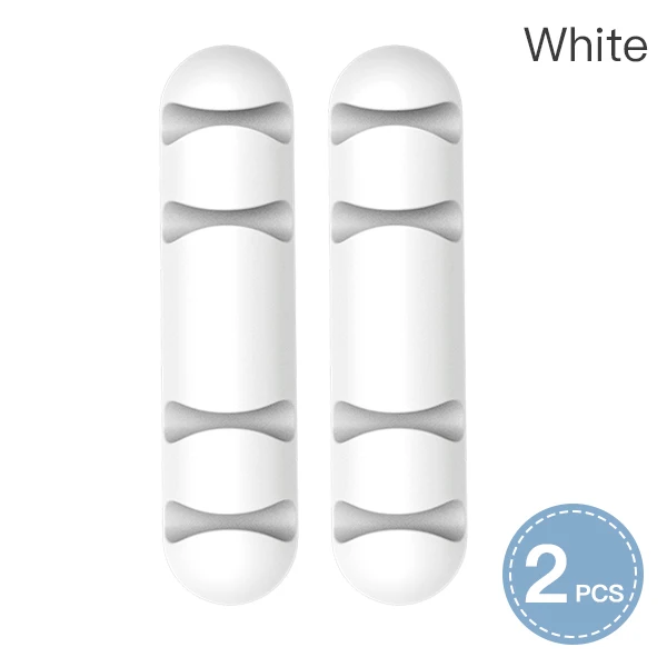 2PC White ACCEZZ 4 отверстия USB Кабельный органайзер Winder управление зажимы офис Настольный Телефон держатель для наушников Мышь Клавиатура провода Шнур Winder - Цвет: 2PC White