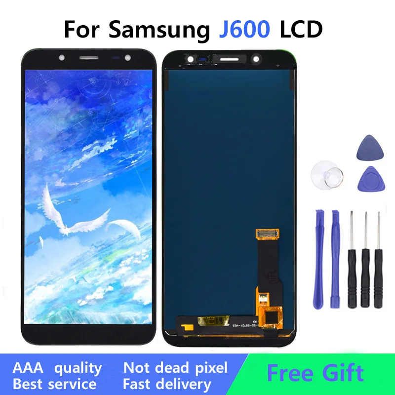 100% Оригинальный AMOLED ЖК дисплей для Samsung Galaxy J6 2018 J600F J600G сенсорный экран в сборе