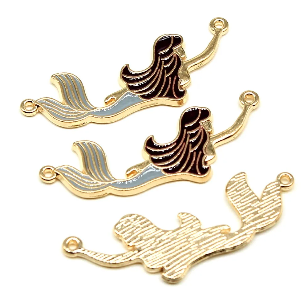 

10pcs Charms Mermaid KC Gold Color 16x45mm Metal Alloy Jewelry DIY Accessories